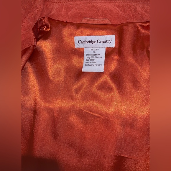 Vintage Authentic 100% Suede Leather Jacket Autumn Rust Orange - Picture 10 of 16